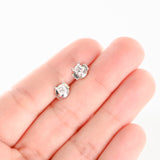 14K White Gold Diamond Princess-Cut Studs Earrings 0.70Ctw