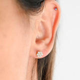 10K Yellow Gold Diamond Floral Design Stud Earrings 0.56Ctw