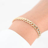 14K Yellow Gold Hollow Miami Cuban Link Bracelet