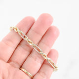 14K Two-Tone Gold Figaro Link Bracelet