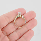 14k Yellow Gold Diamond Solitaire Bypass Vintage Ring 0.25Ctw