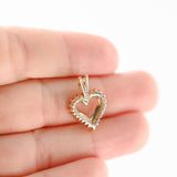 14K Yellow Gold Diamond Heart Pendant 0.21Ctw