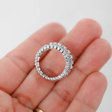 18k White Gold Openwork Graduated Diamond Cocktail Ring