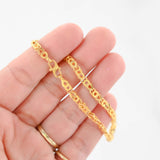 Pulsera de eslabones de talla diamante en oro amarillo de 22 k