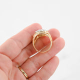 Anillo vintage de filigrana de diamantes en oro bicolor de 18 k