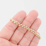 18K Yellow Gold San Marcos/Macaroni Style Link Hollow Bracelet