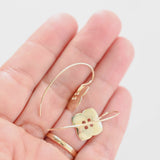 14K Yellow Gold Lily Flower Ear Jacket Earrings