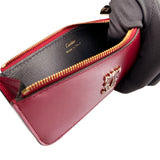 Authentic Cartier Calfskin Leather Simple Card Holder Cherry Red