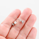 10K White Gold Diamond Solitaire Princess-Cut Stud Earrings 0.80Ctw