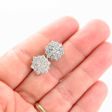 14K Yellow Gold Diamond Cluster Stud Earrings 1.14Ctw