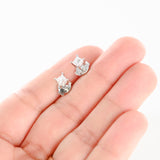 14K White Gold Diamond Princess-Cut Studs Earrings 0.70Ctw