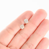 10K Yellow Gold Diamond Floral Design Stud Earrings 0.56Ctw