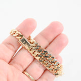 18K Yellow Gold Square Miami Cuban Link Bold Bracelet