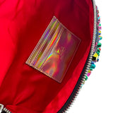 Authentic Christian Louboutin Mary Jane Waist Bag Spiked Leather and Hologram Leather