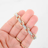 14k Two-tone Gold Diamond Tennis Bracelet with Safety Chain