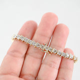 10K Yellow Gold Diamond Light Brown Tennis S-Link Bracelet 5.00Ctw