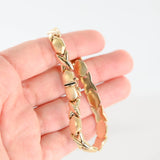 14K Yellow Gold Vintage Puffy XO Satin and Polished Bracelet