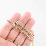 14K Yellow Gold Semi-Hollow Curb Link Chain 6.9g