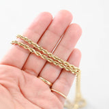 14K Yellow Gold Diamond-Cut Rope Link Chain 24"