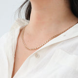 14k Two-tone Diamond Cut Gold 26” Curb Chain