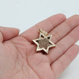 14k Yellow Gold Star of David/ Commandments Pendant