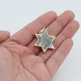 14k Yellow Gold Star of David/ Commandments Pendant