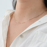 14k Tri-Color Gold 18” Dainty Valentino Chain