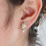 14k Yellow Gold Nugget Style Earring