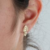 14k Yellow Gold Nugget Style Earring