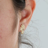 14k Yellow Gold Nugget Style Earring