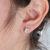 14k White Gold Princess Cut Diamond Stud Earrings