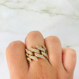 14k Gold Diamond Thorn Cuban Vintage Ring