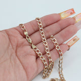 14k Two-tone Diamond Cut Gold 26” Curb Chain