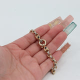 14k Two-tone Gold 7.5” Victorian Style Round Link Bracelet