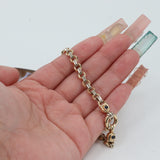 14k Two-tone Gold 7.5” Victorian Style Round Link Bracelet