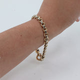 14k Two-tone Gold 7.5” Victorian Style Round Link Bracelet