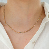 14k Tri-color Gold 15.5 inch Valentino Chain