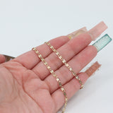 14k Tri-color Gold 15.5 inch Valentino Chain