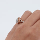 14k Rose Gold Diamond Pear Shaped Cluster Ring