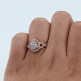 14k Rose Gold Diamond Pear Shaped Cluster Ring