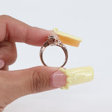 14k Rose Gold Diamond Pear Shaped Cluster Ring