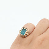 10K Yellow Gold Topaz & Onyx Reversible Flip Ring