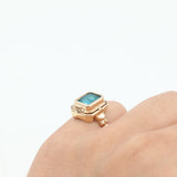10K Yellow Gold Topaz & Onyx Reversible Flip Ring