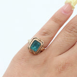 10K Yellow Gold Topaz & Onyx Reversible Flip Ring