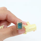 10K Yellow Gold Topaz & Onyx Reversible Flip Ring