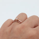 14k Rose Gold Princess Cut Diamond Wedding Ring Set