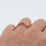 14k Rose Gold Princess Cut Diamond Wedding Ring Set
