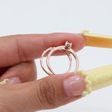 14k Rose Gold Princess Cut Diamond Wedding Ring Set