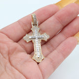 10k Yellow Gold Diamond Cross Pendant