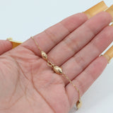 14k Yellow Gold Tapered Oval Beaded Bracelet